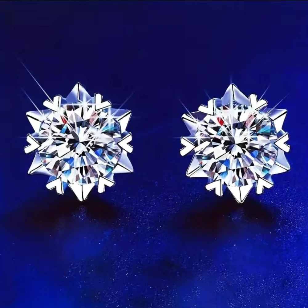 1ct MOISSONITE Diamond EARRINGS. GENUINE CERTIFIED Starburst 18kg / 925 Sterling - Picture 3 of 12